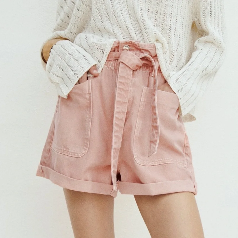 ZARA‎ BAGGY PAPERBAG SHORTS WITH BELT